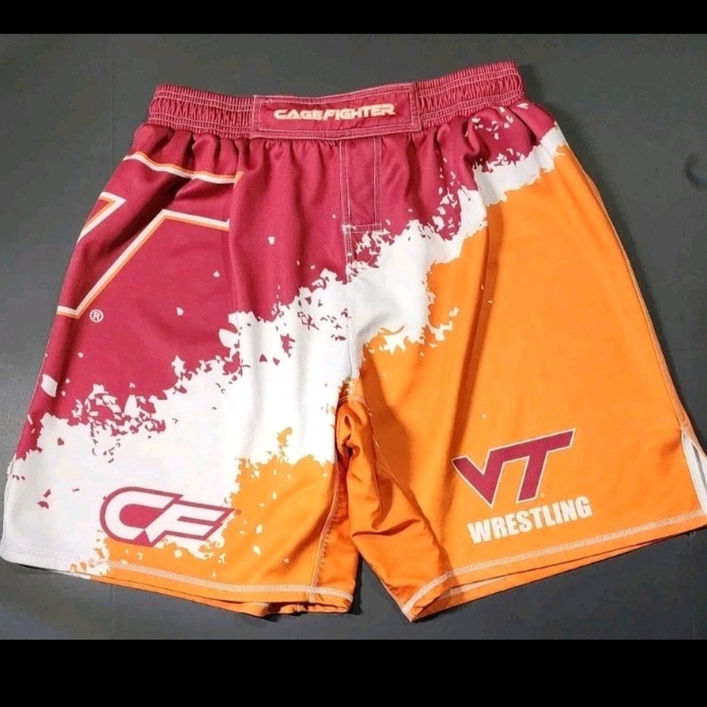 Cage Fighter Virginia‎ Tech Wrestling Shorts Size XXL Team Issued Hokies MMA